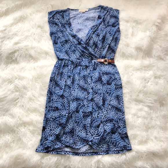 MICHAEL Michael Kors Dresses & Skirts - MICHAEL KORS BLUE/WHT FAUX WRAP DRESS